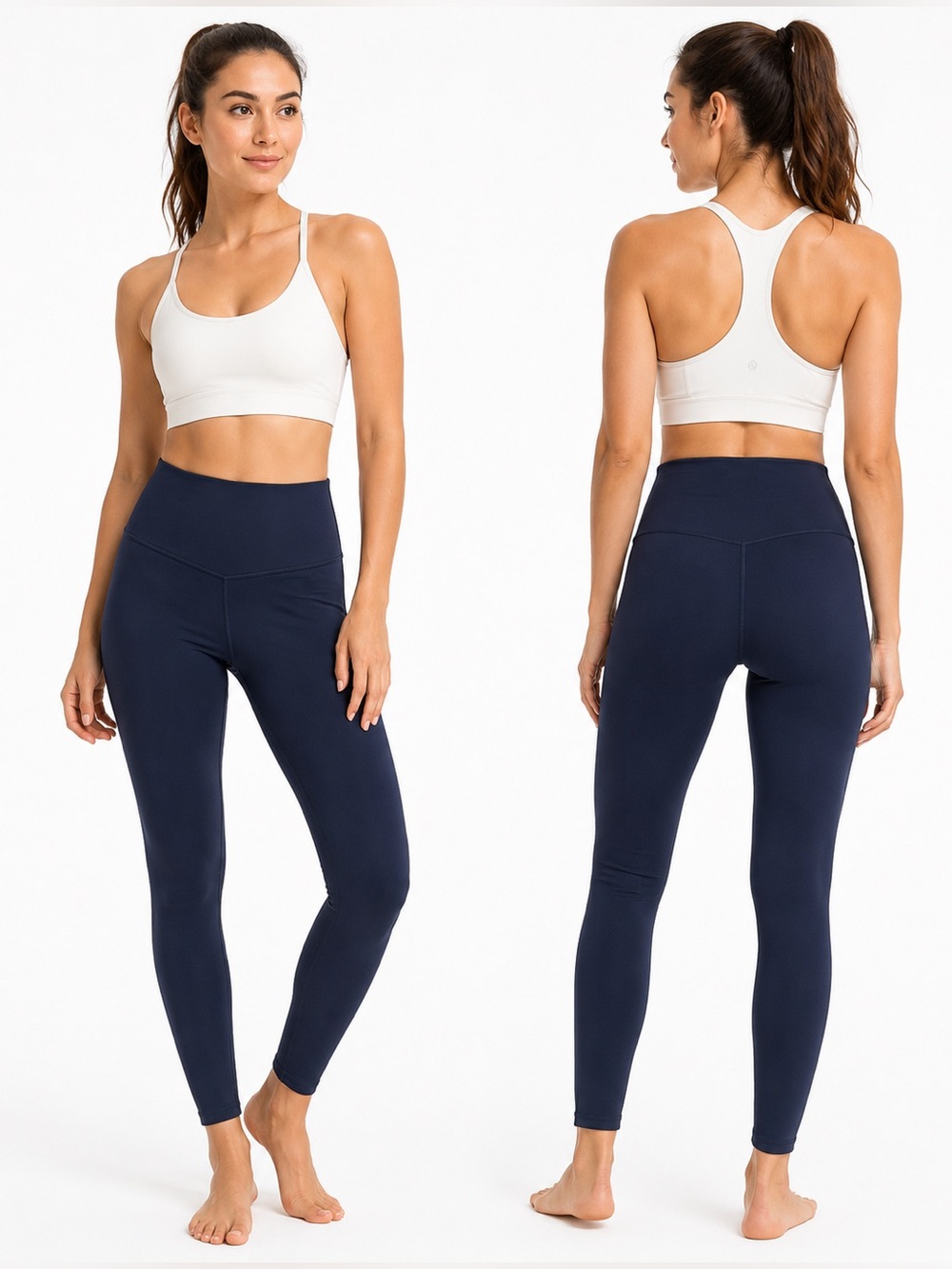 High-Rise Navy Leggings